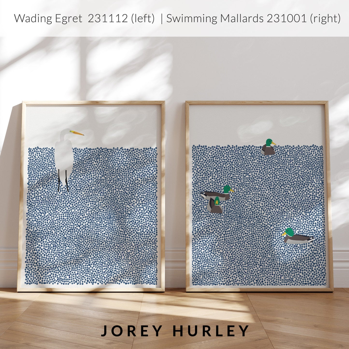 Mallards Swimming Art Print - Unframed or Framed - 231001