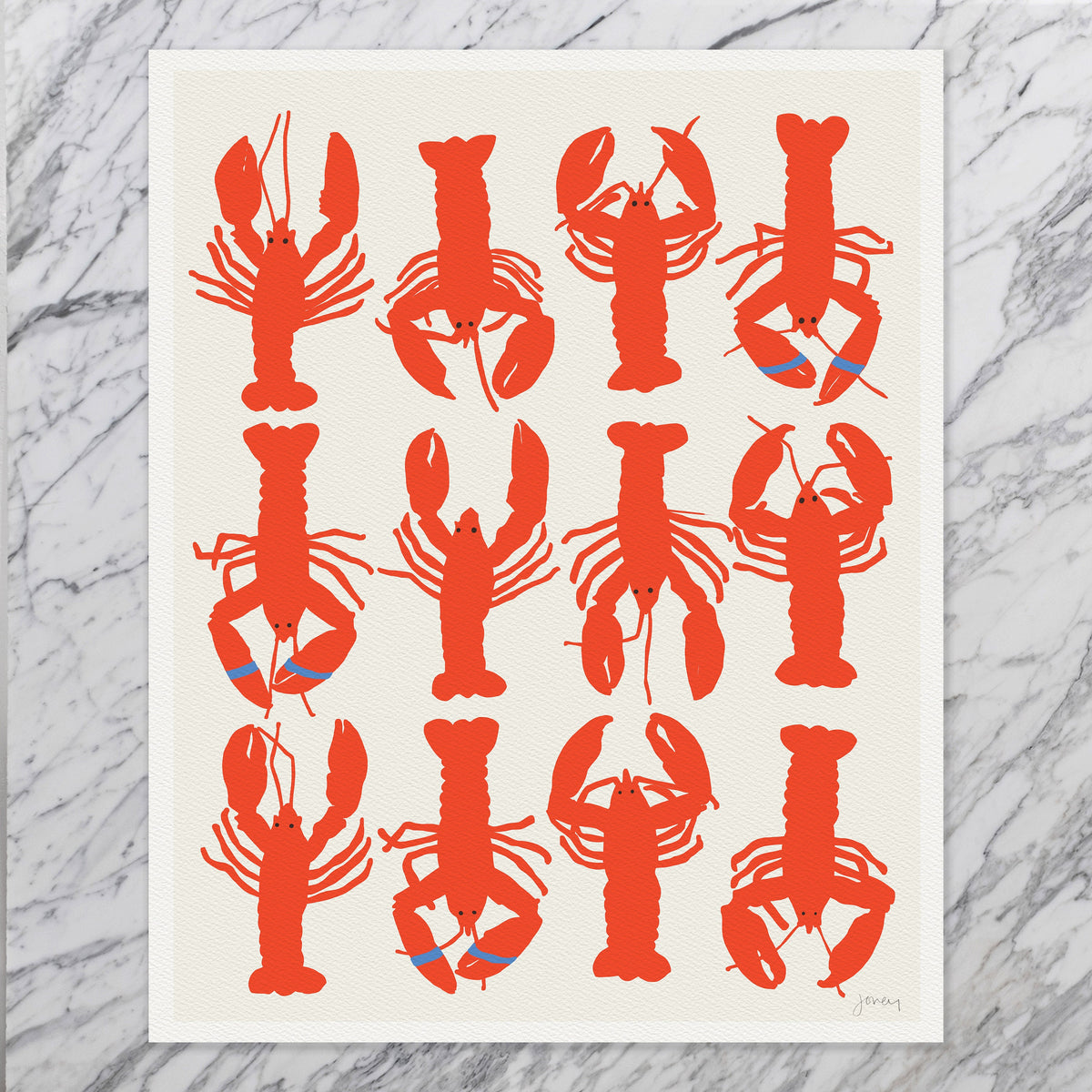 Lobsters Pattern Signed Art Print - 220515