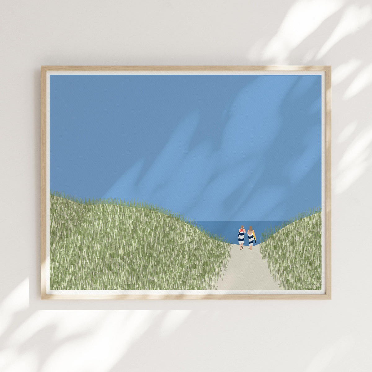 Walking through Beach Dunes Signed Art Print - 250210