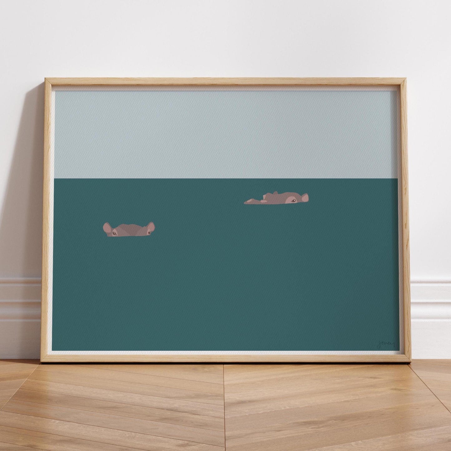 Hippos Art Print - Unframed or Framed - 151130