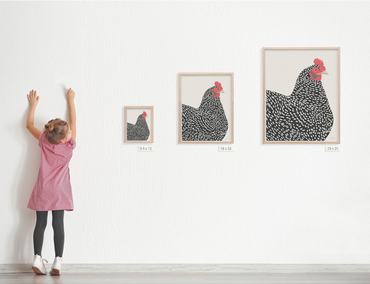 Plymouth Rock Chicken Signed Art Print - 130109A