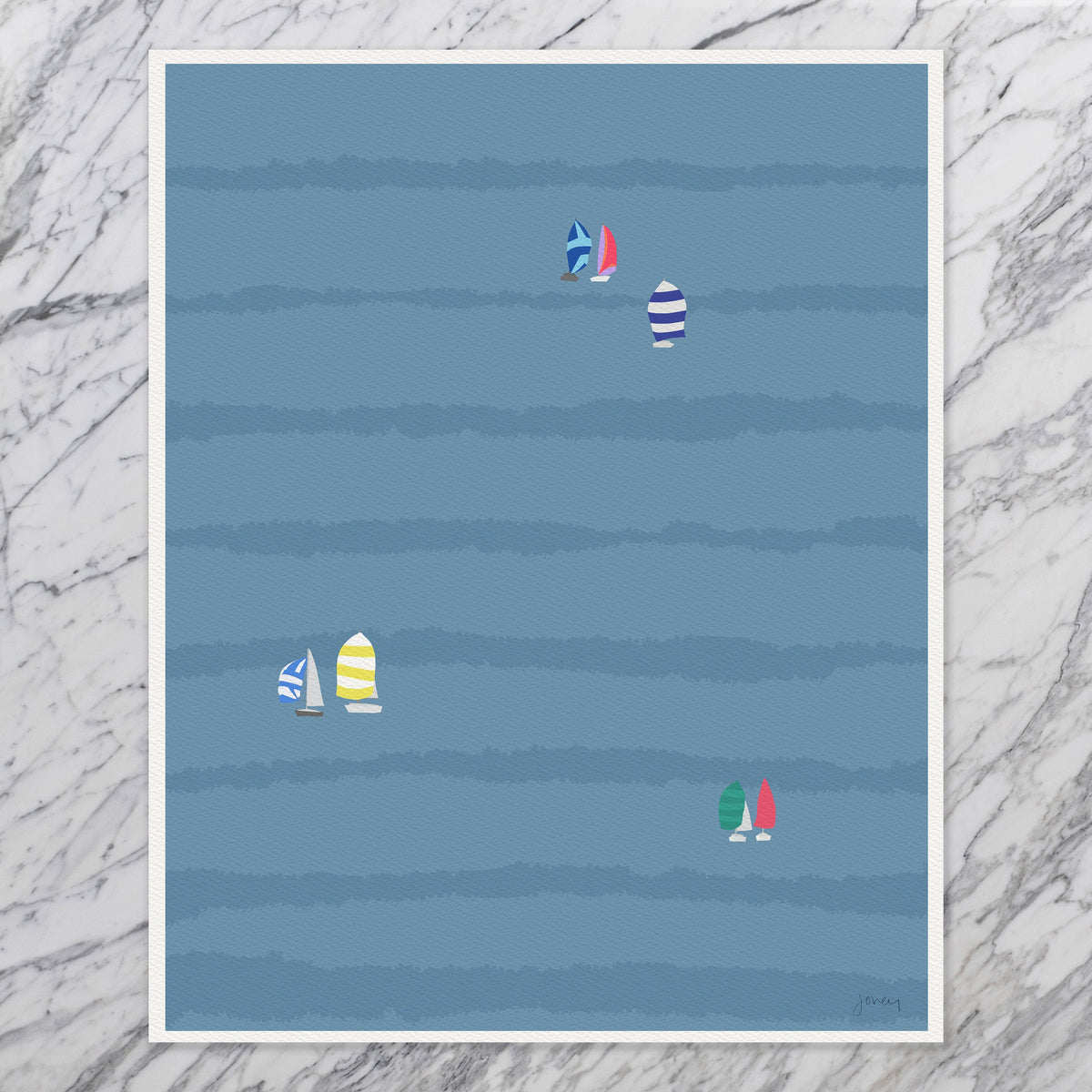 Sailing Spinnakers Signed Art Print - 120710