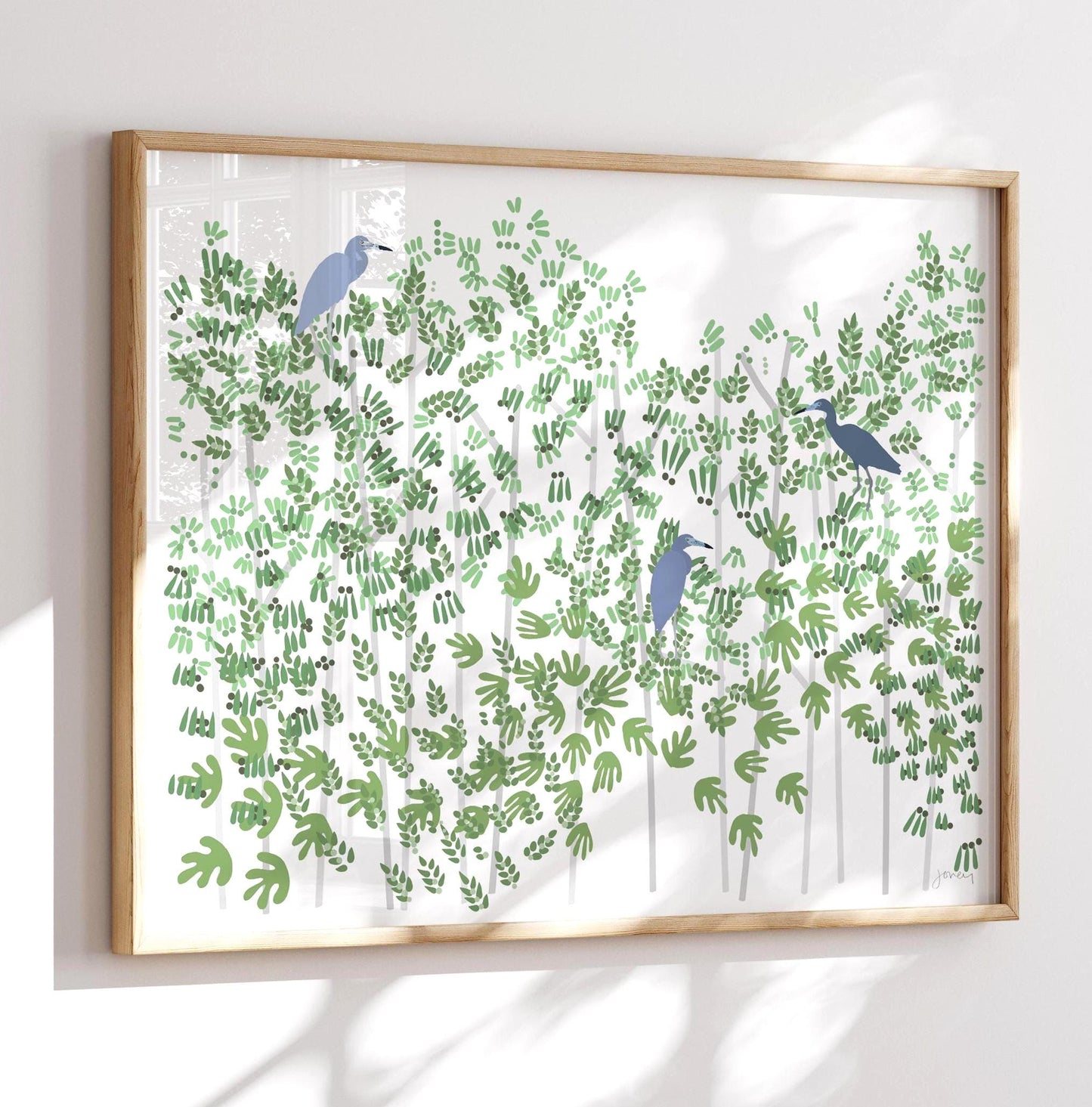 Mangrove with Little Blue Herons Art Print - Unframed or Framed - 250112
