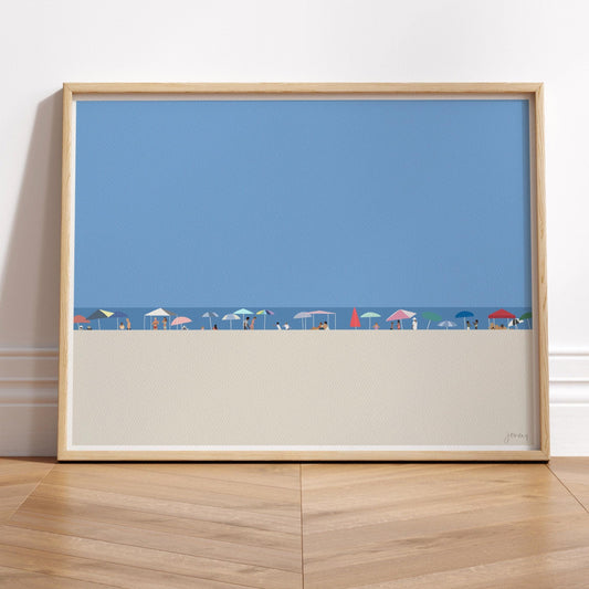 Beach Umbrellas Art Print - Unframed or Framed - 210918