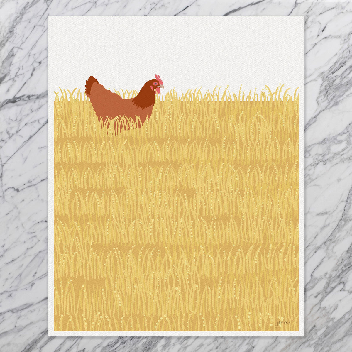 Chicken Signed Art Print - Framed or Unframed - 130109