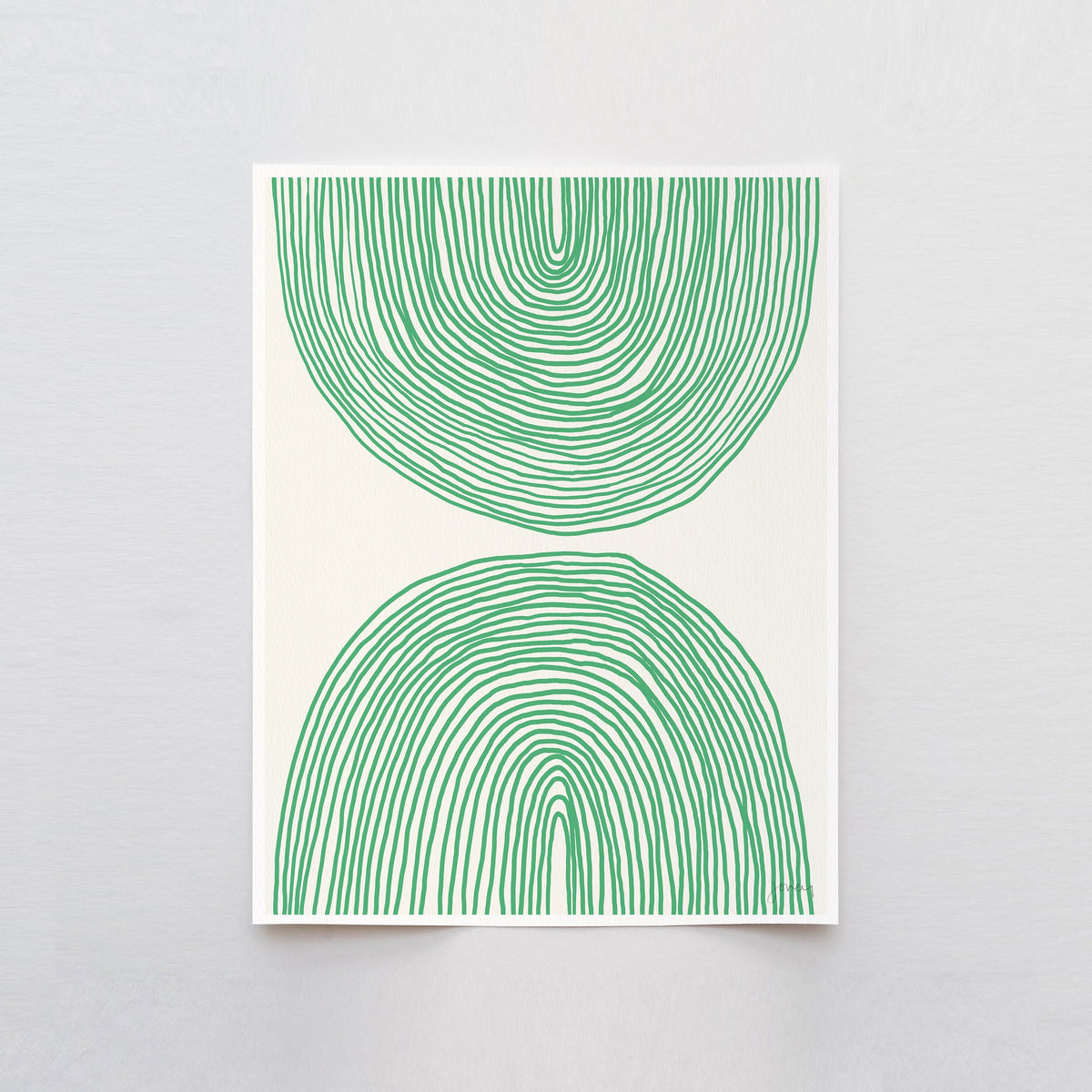 Green Striped Abstract Signed Art Print - Framed or Unframed - 160214