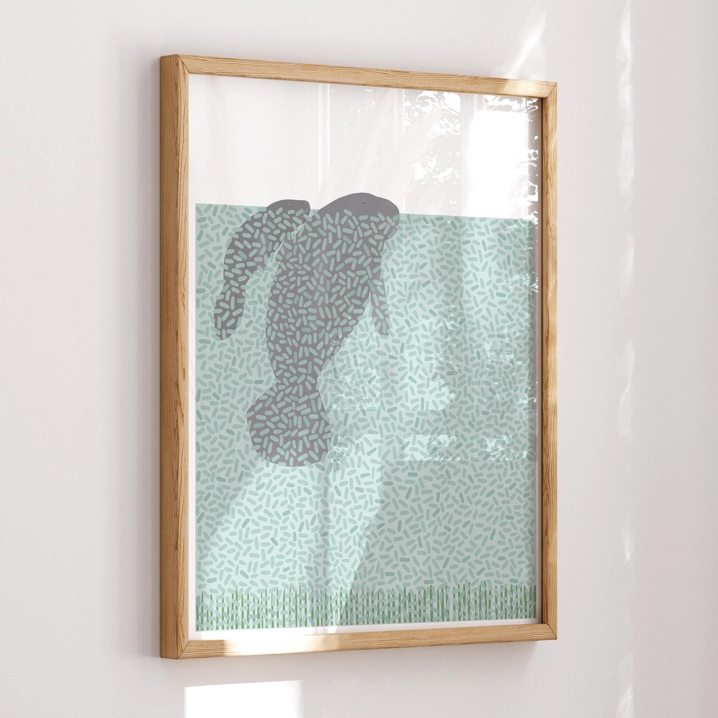 Manatee and Calf Art Print - Unframed or Framed - 250122