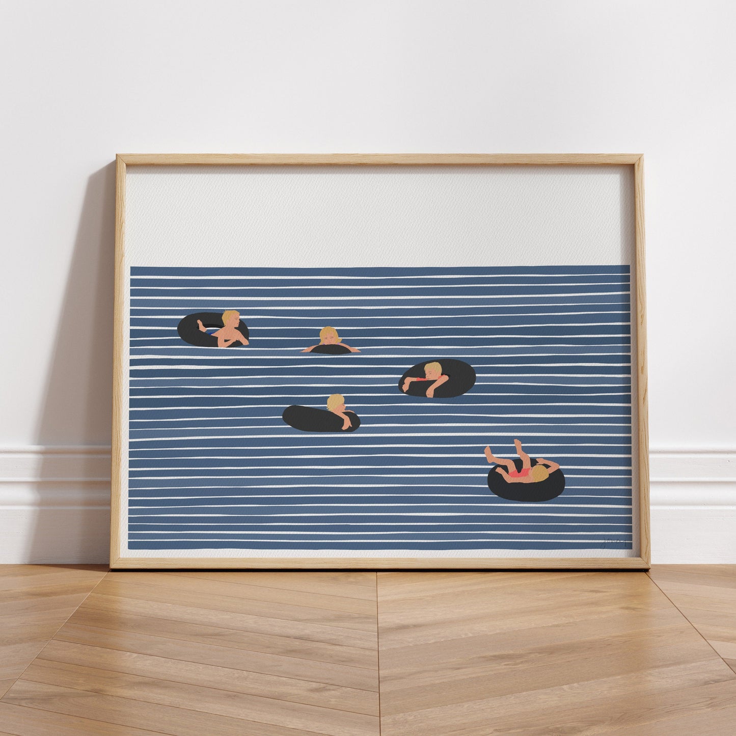 Inner Tubes on a River Art Print - Unframed or Framed - 220917