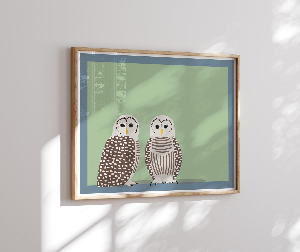 Barred Owl Pair Signed Art Print