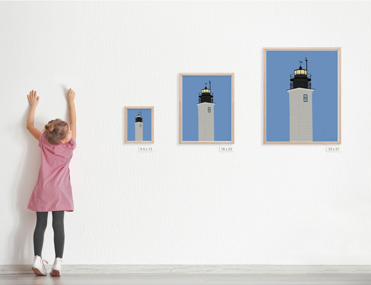 Lighthouse at Beavertail Signed Art Print - 240929