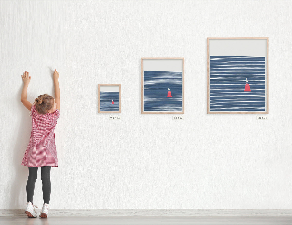 Seagull on a Red Buoy Signed Art Print - 230611