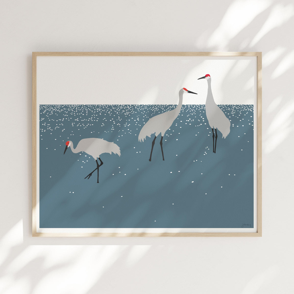 Sandhill Cranes Signed Art Print - 250131