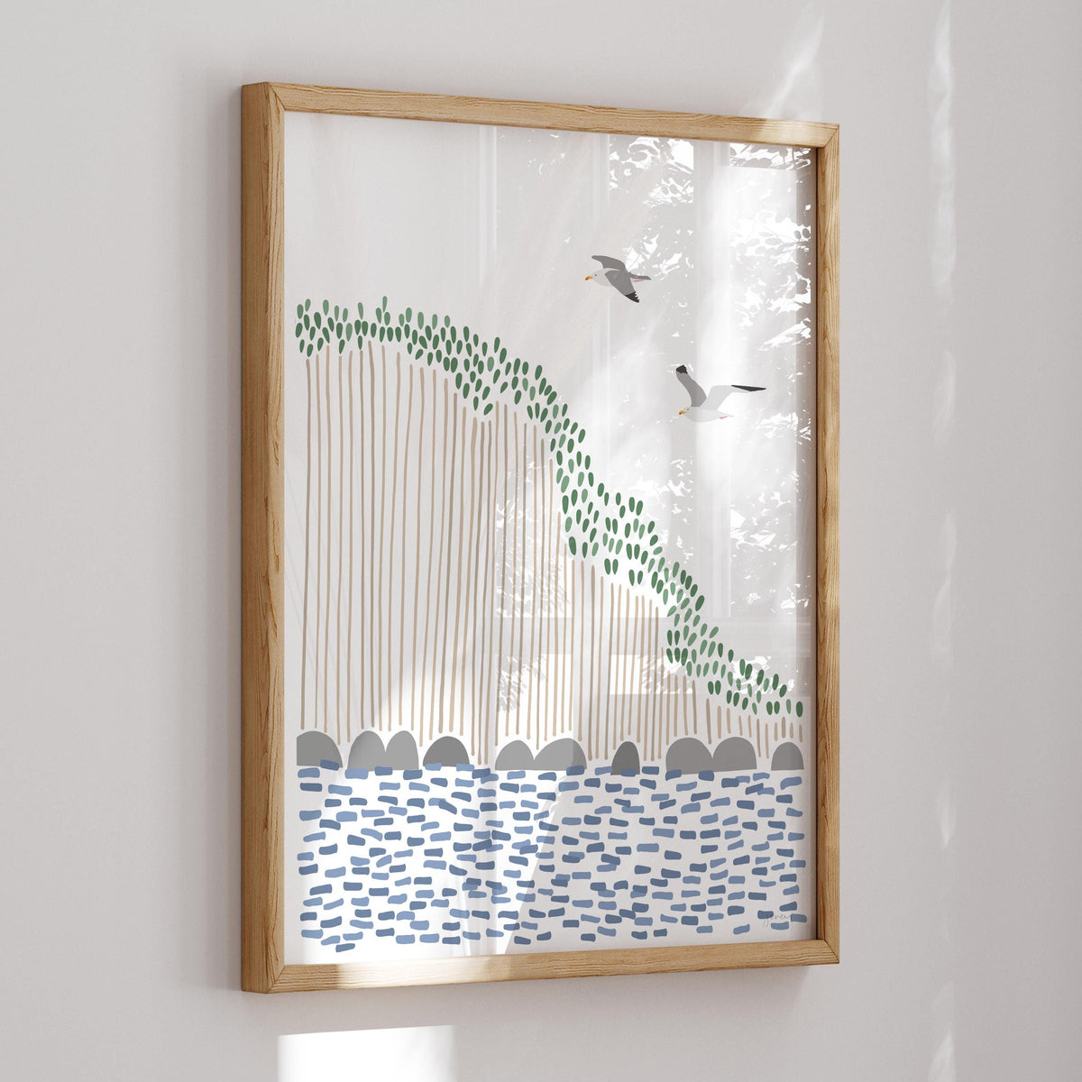 Ocean Cliffside Signed Art Print - 250307