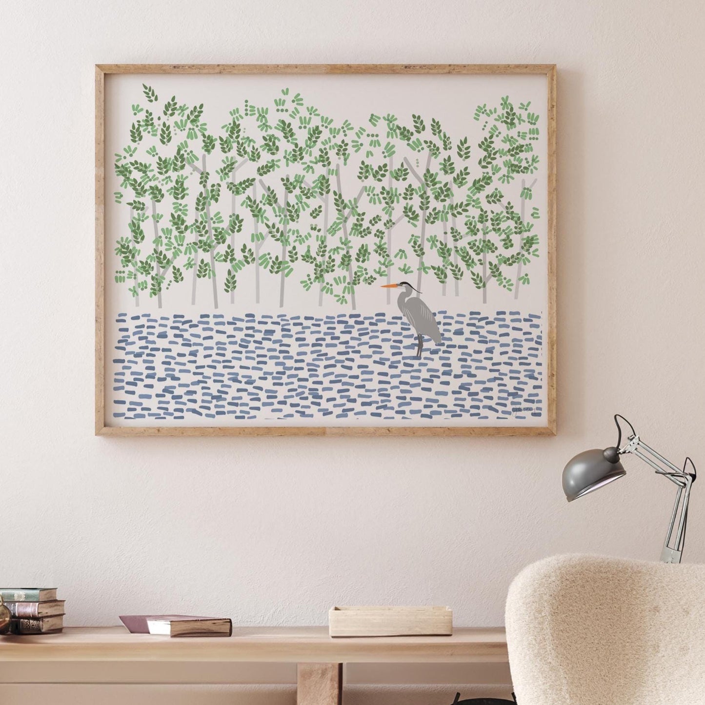 Great Blue Heron and Mangrove Art Print - Unframed or Framed - 250403