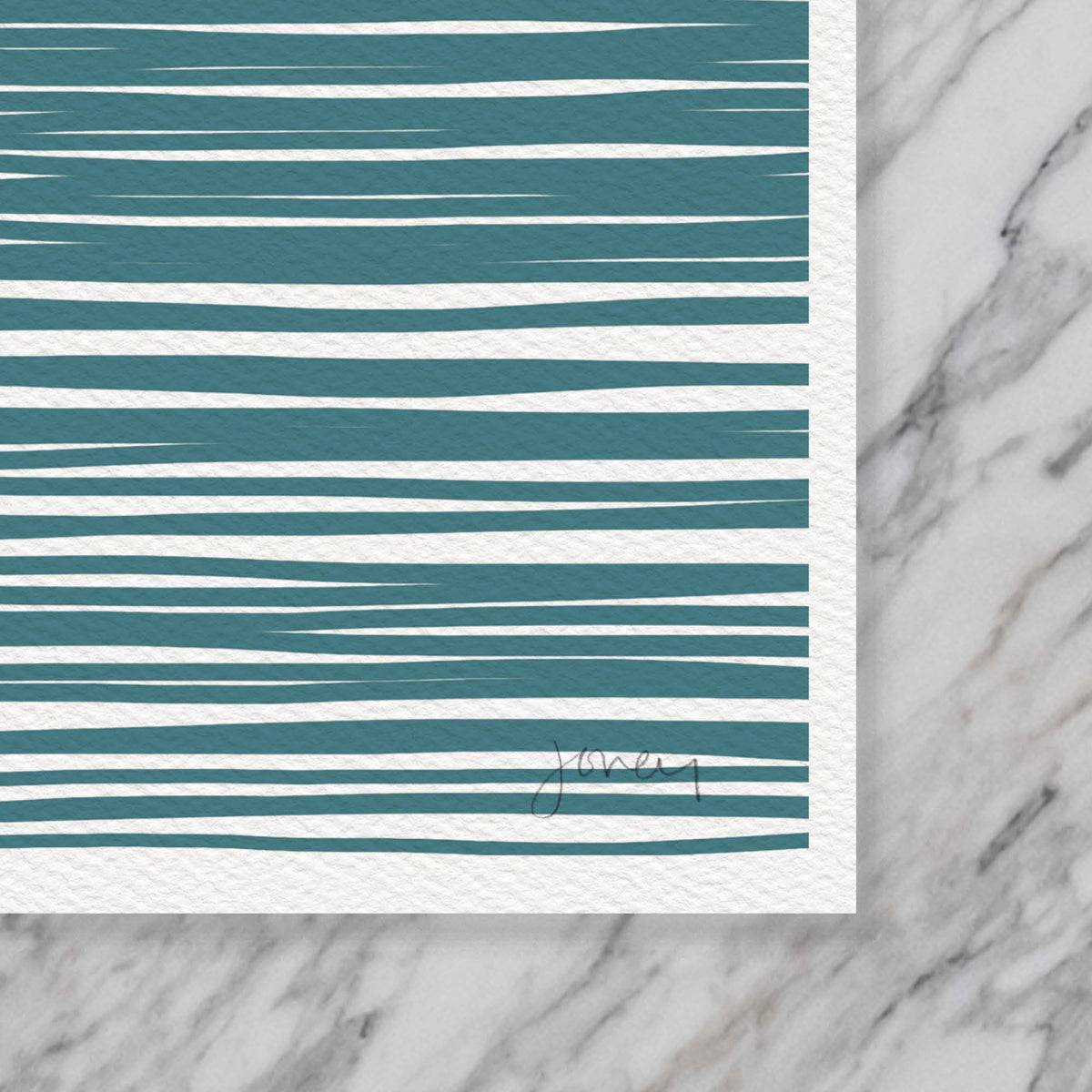 Striped Water with Egrets Signed Art Print - 141106