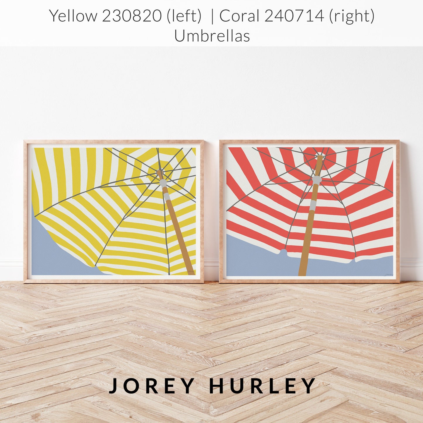 Coral Umbrella Art Print - Unframed or Framed - 240714