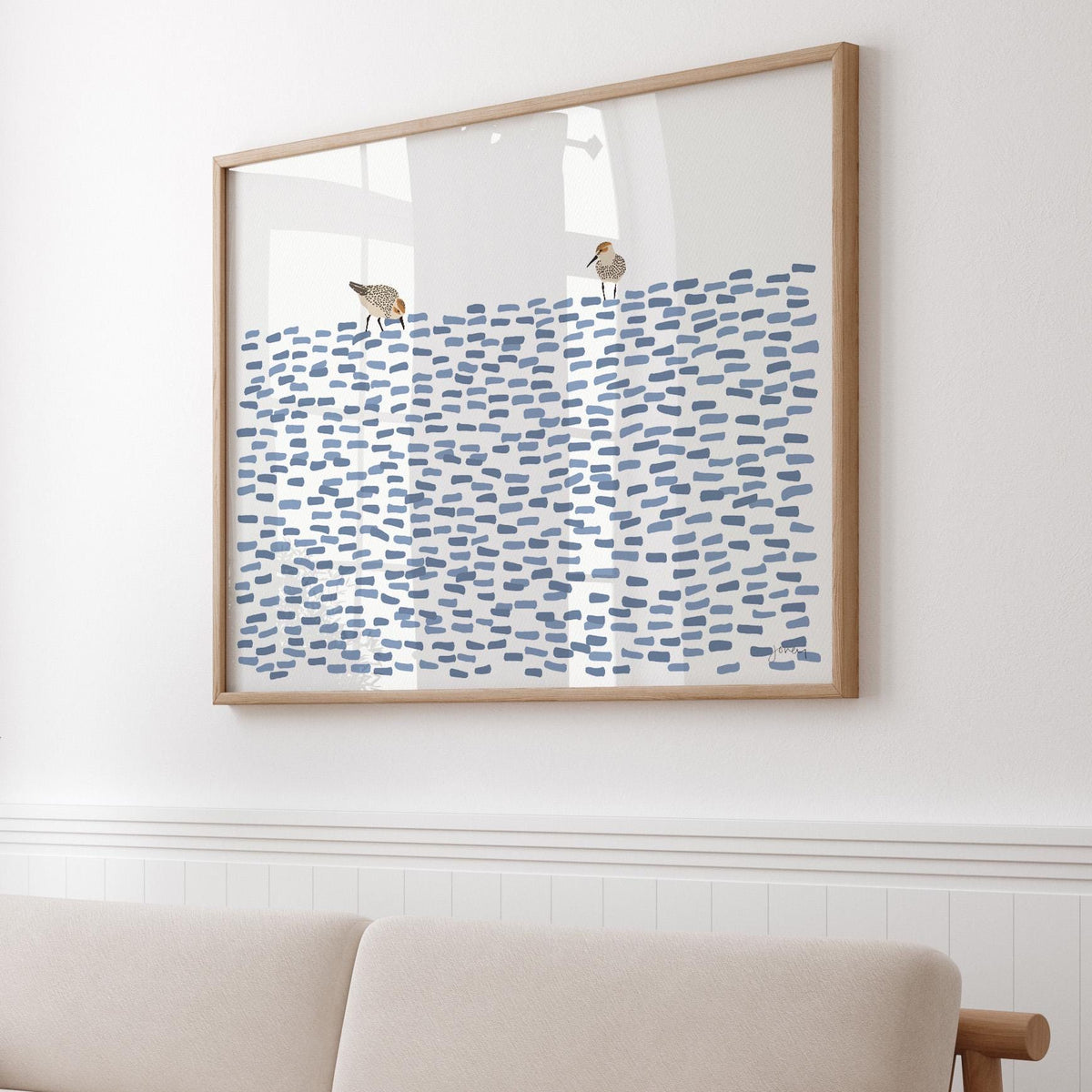 Sandpipers Abstract Signed Art Print - 250404