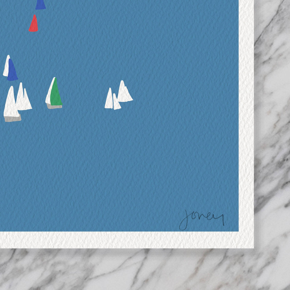 Sailing Regatta Abstract Signed Art Print - 160216