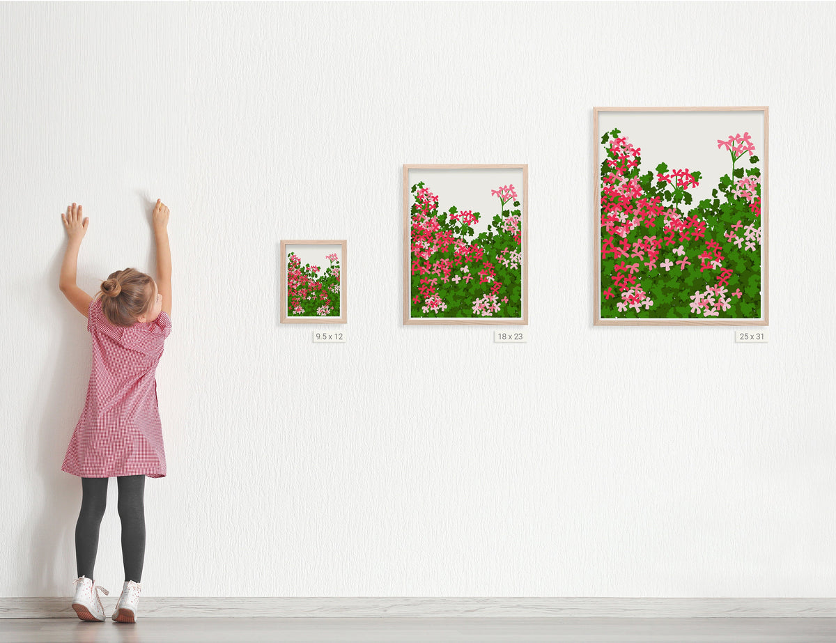 Geranium Hedge Signed Art Print - 120105