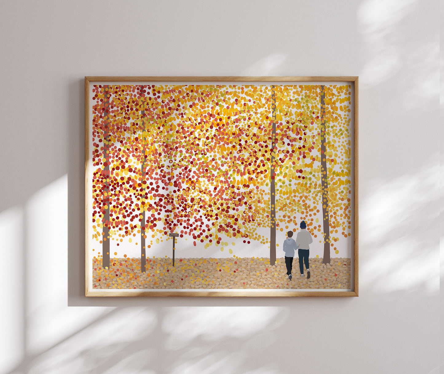 Fall Foliage Hike Art Print - Unframed or Framed - 211205