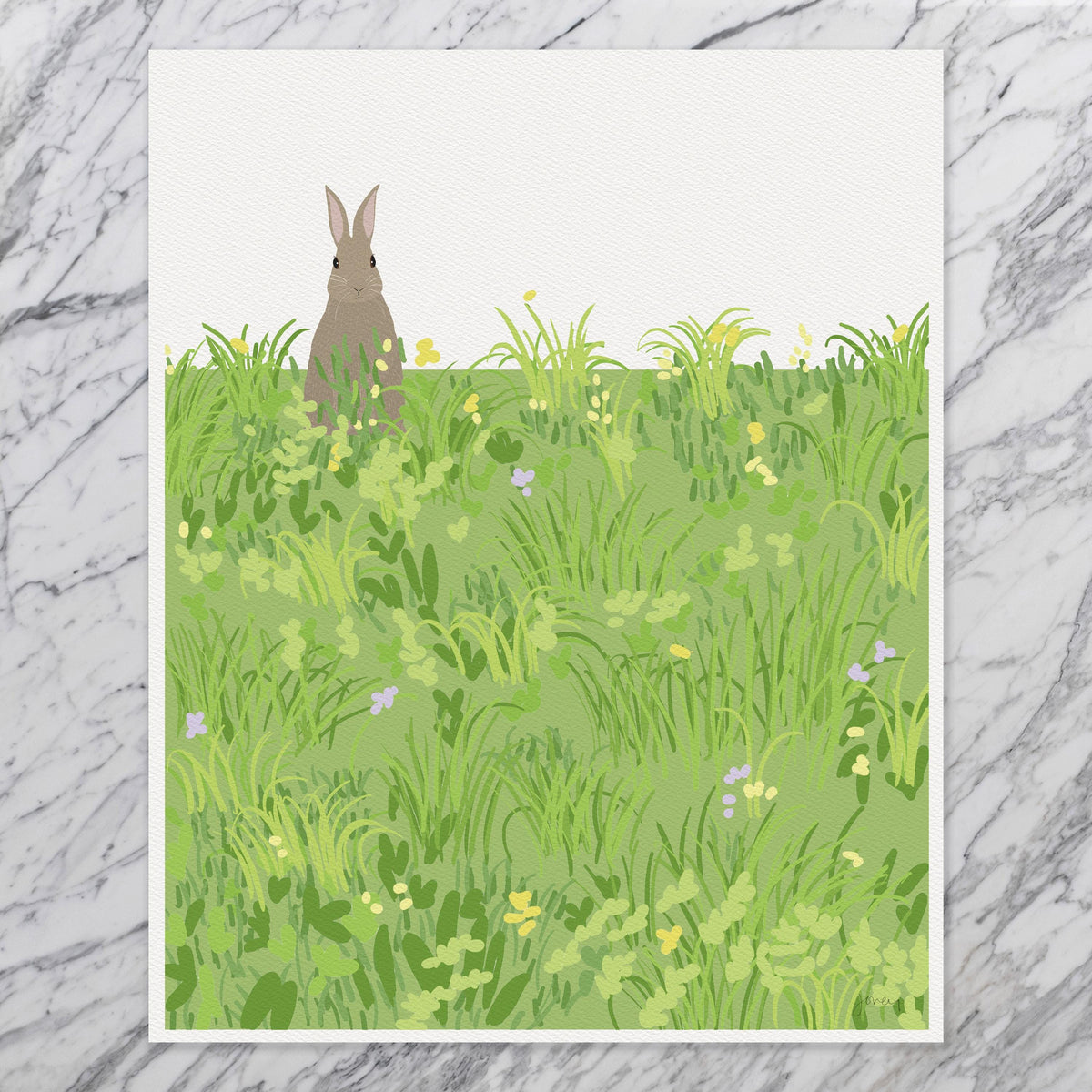 Bunny in the Grass Signed Art Print - 130307