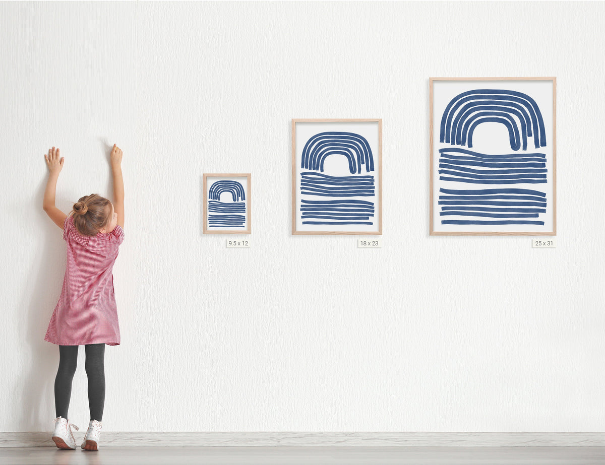 Blue Brushstrokes Signed Art Print - 181007