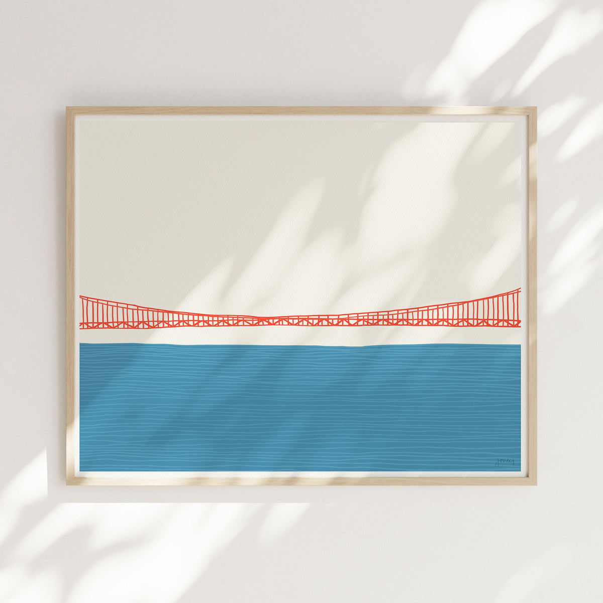 Golden Gate Bridge Span Signed Art Print - 150324