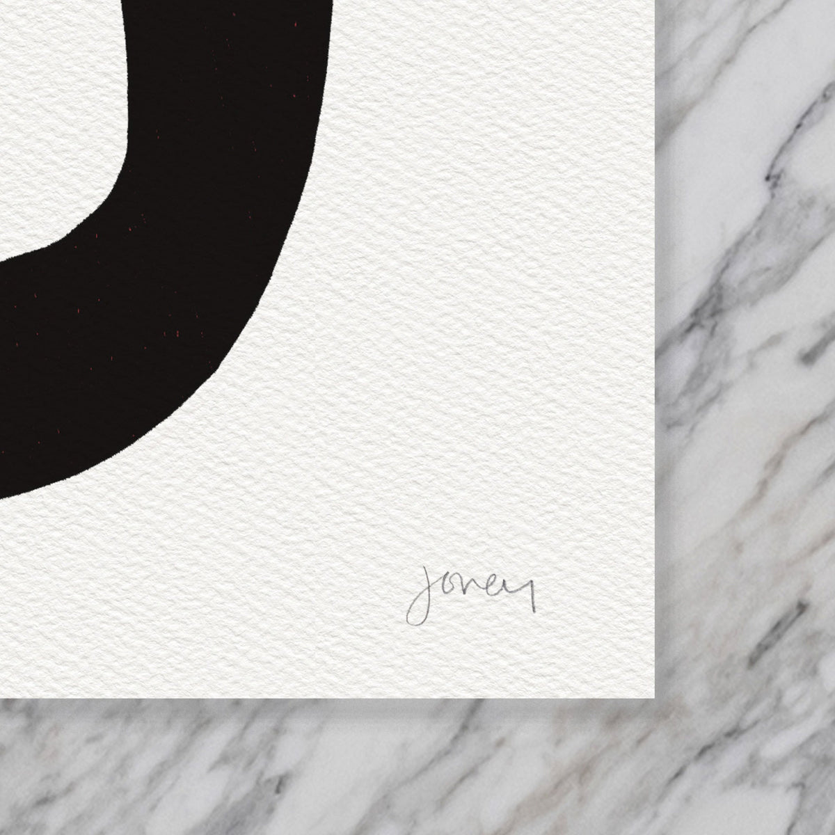 Black and White Abstract Signed Art Print - 200624