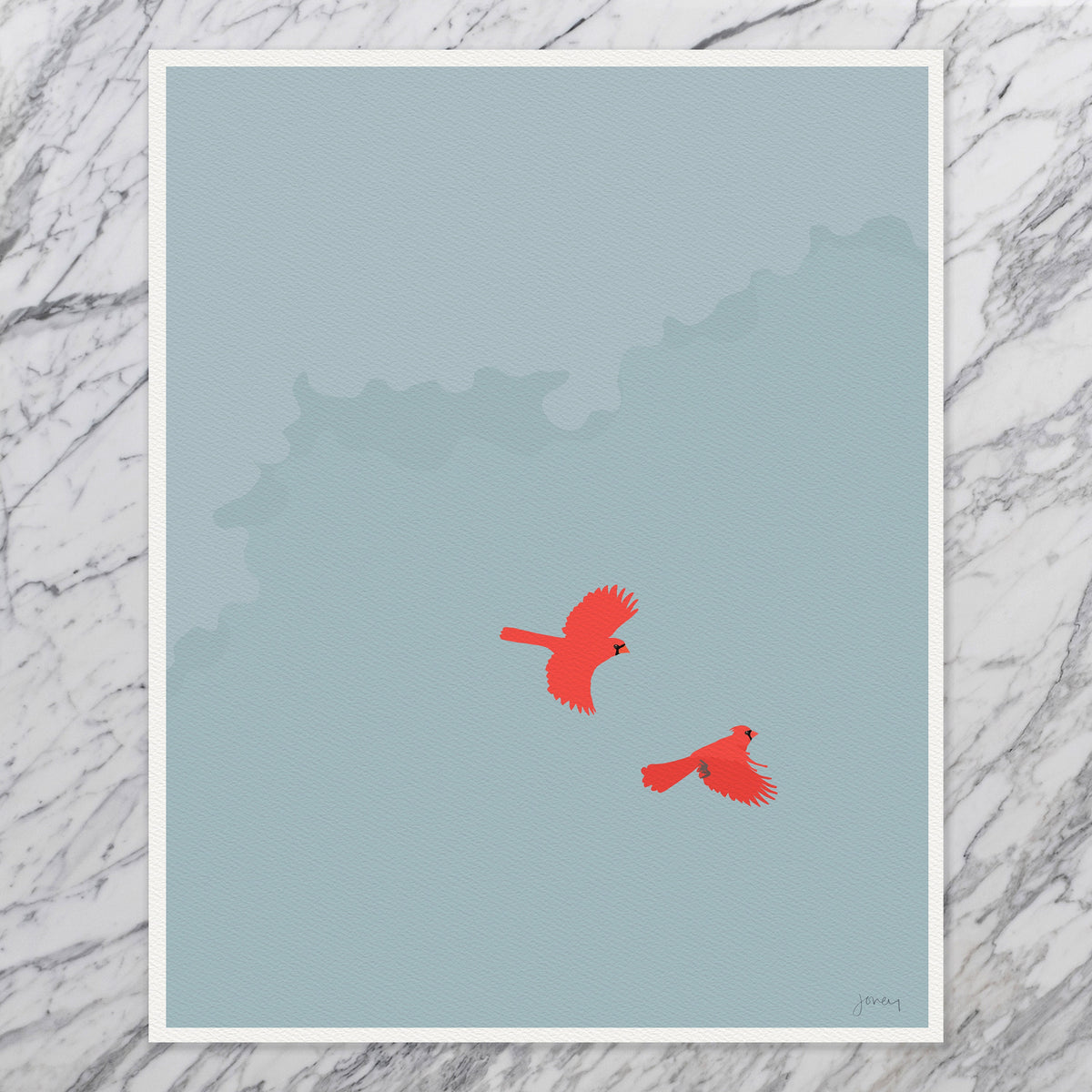 Flying Cardinals Signed Art Print - 231202