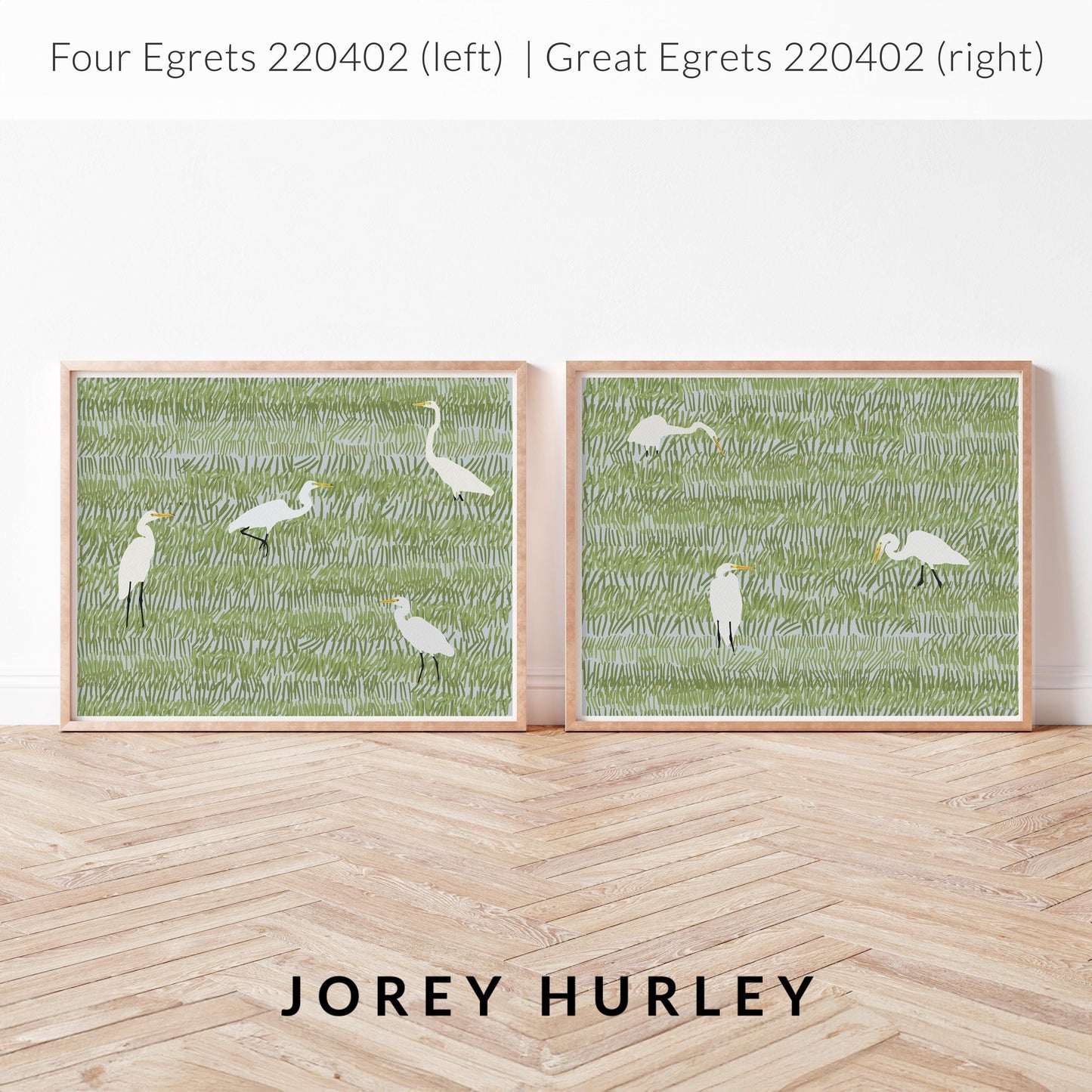 Four Egrets Art Print - Unframed or Framed - 220402