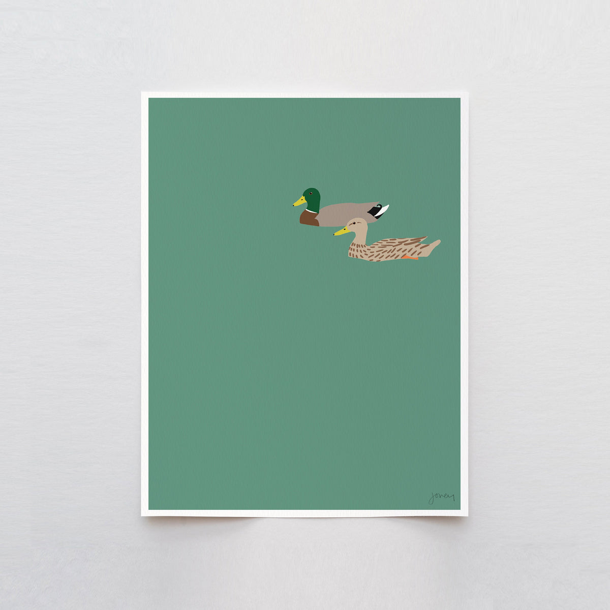 Pair of Mallards Signed Art Print - 160109