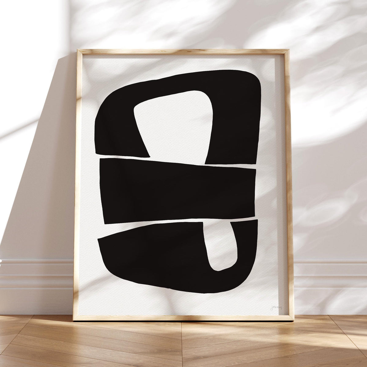 Black and White Abstract Signed Art Print - 200624