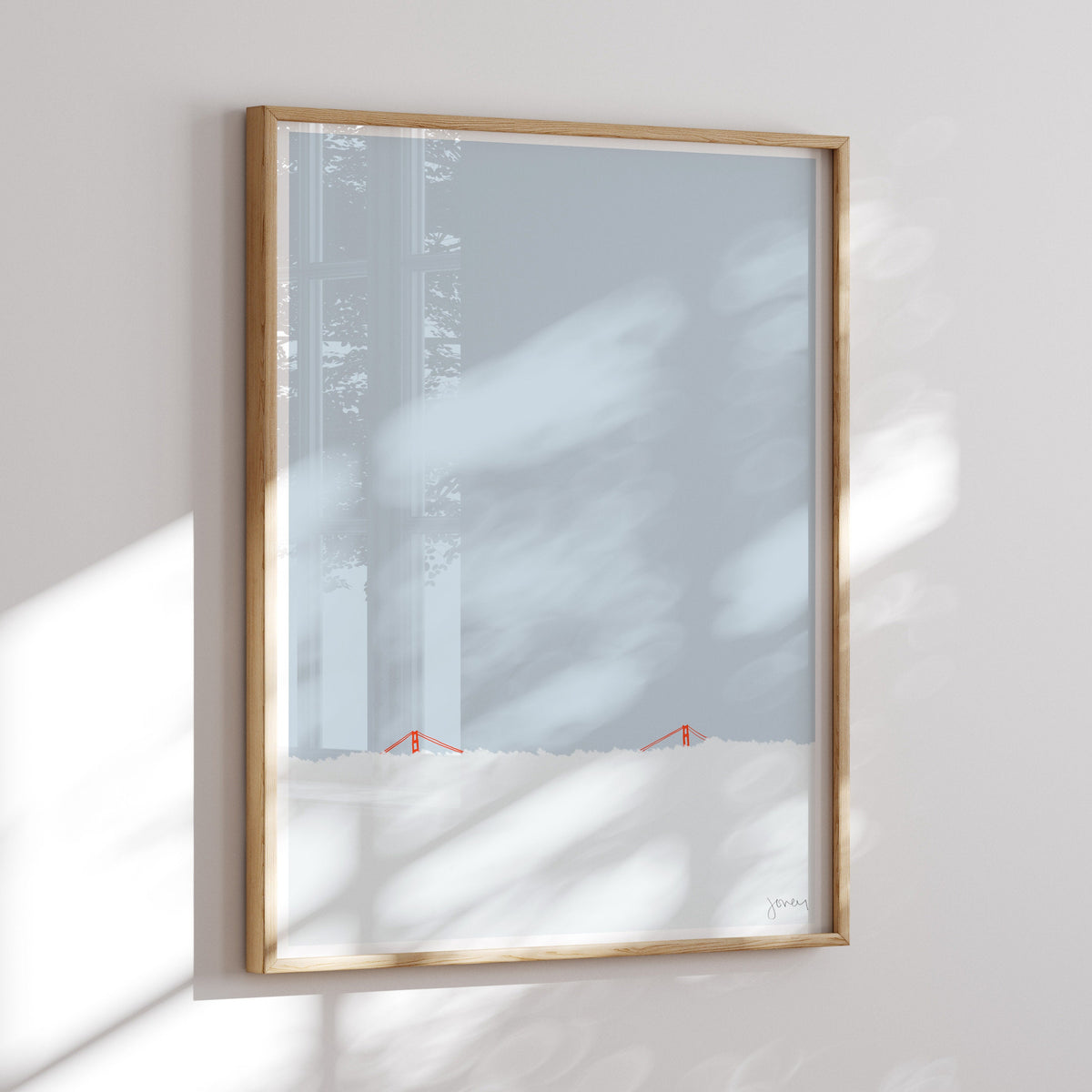 Golden Gate Bridge in Fog Signed Art Print - 120930