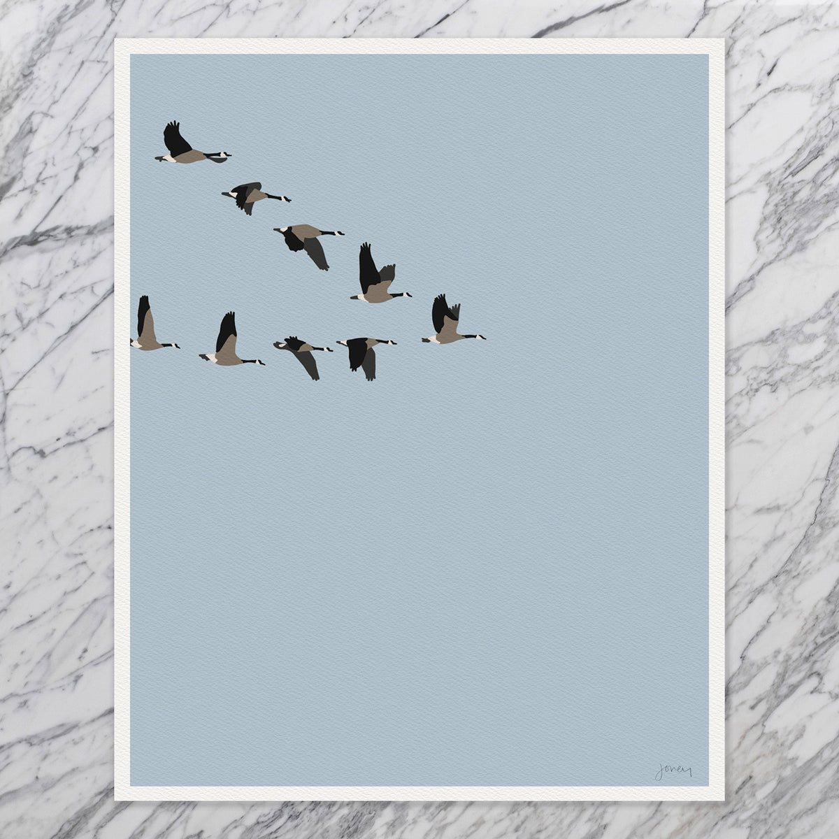 Migrating Geese Signed Art Print - 160102