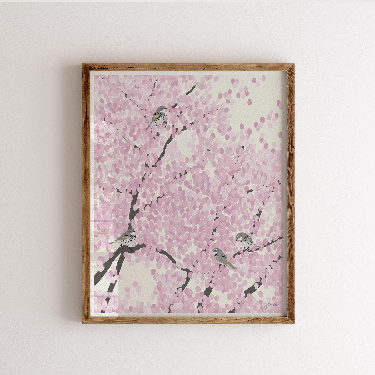 Spring Warblers in Cherry Tree Signed Art Print - 230422
