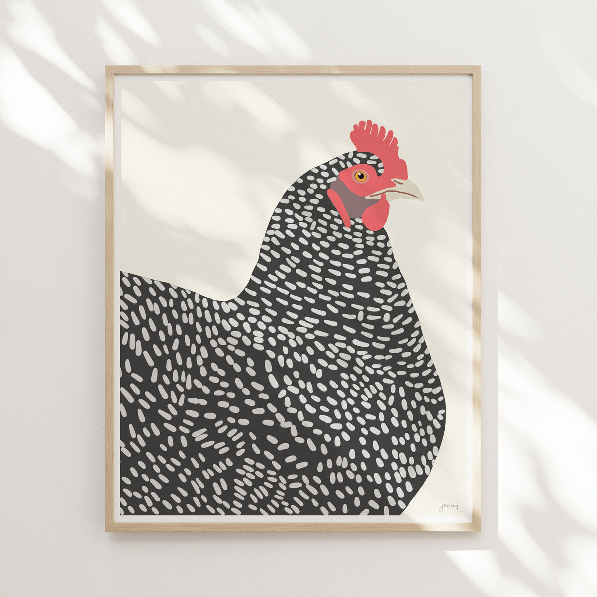 Plymouth Rock Chicken Signed Art Print - 130109A