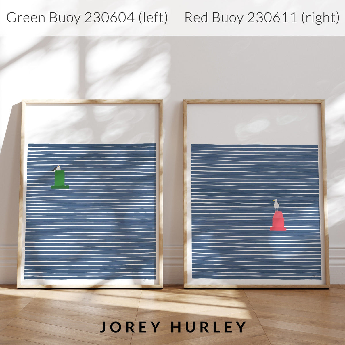 Seagull on a Red Buoy Signed Art Print - 230611