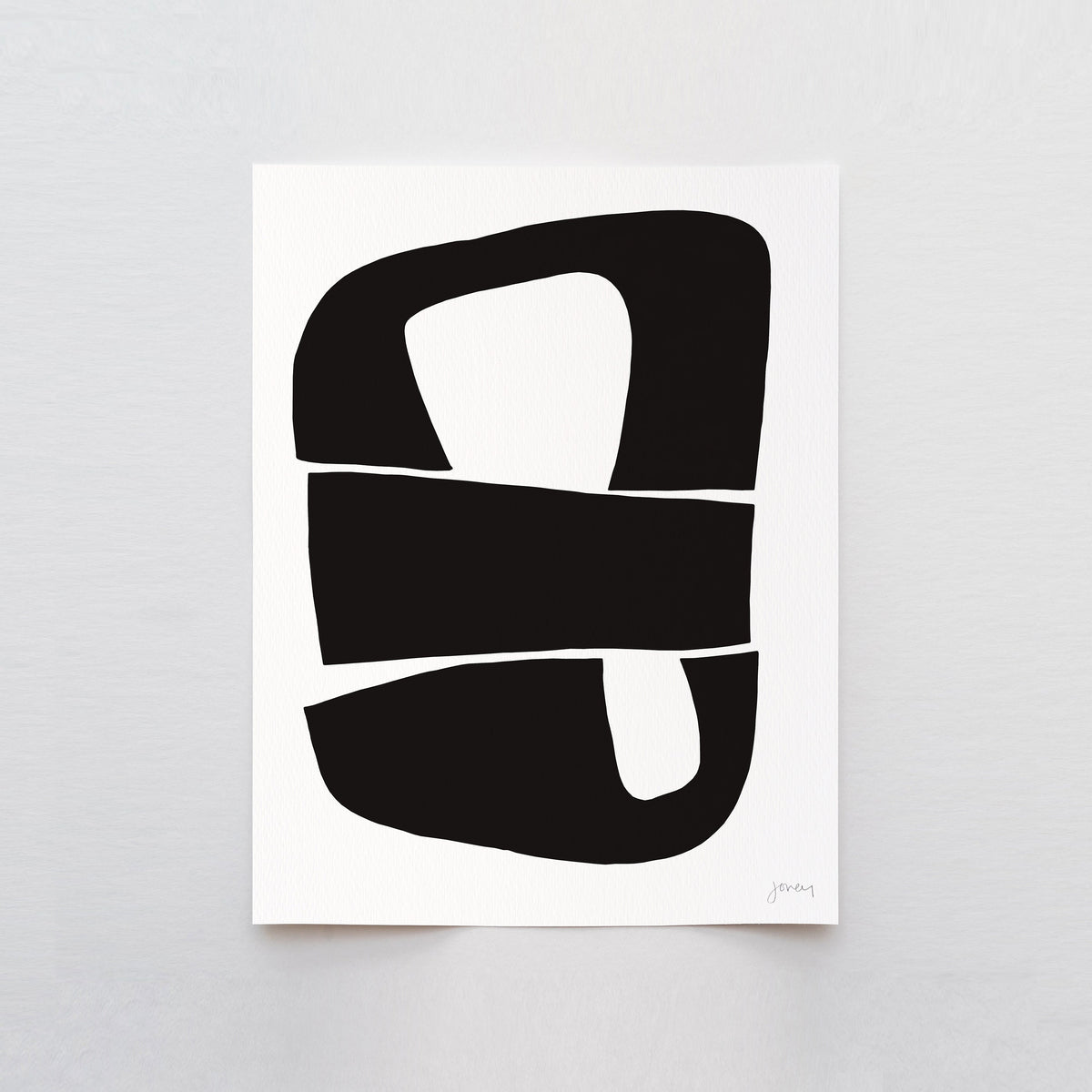 Black and White Abstract Signed Art Print - 200624