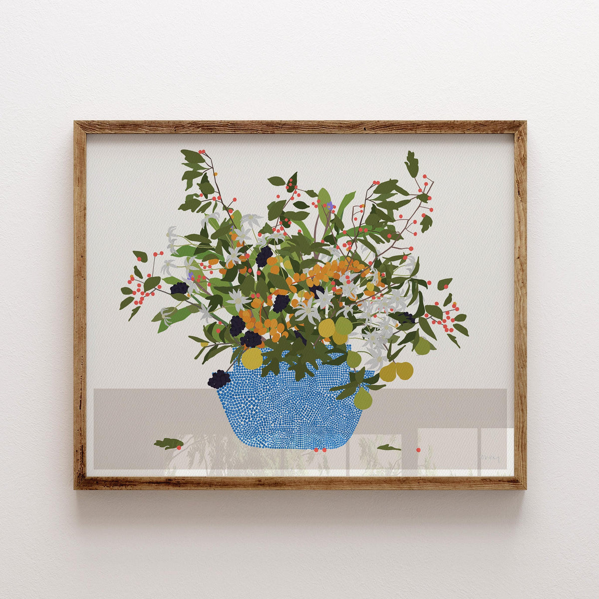 Kumquats Abstract Still Life Signed Art Print - 210309