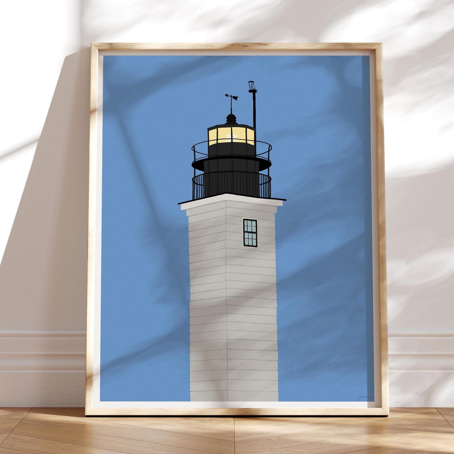 Lighthouse at Beavertail Art Print - Unframed or Framed - 240929