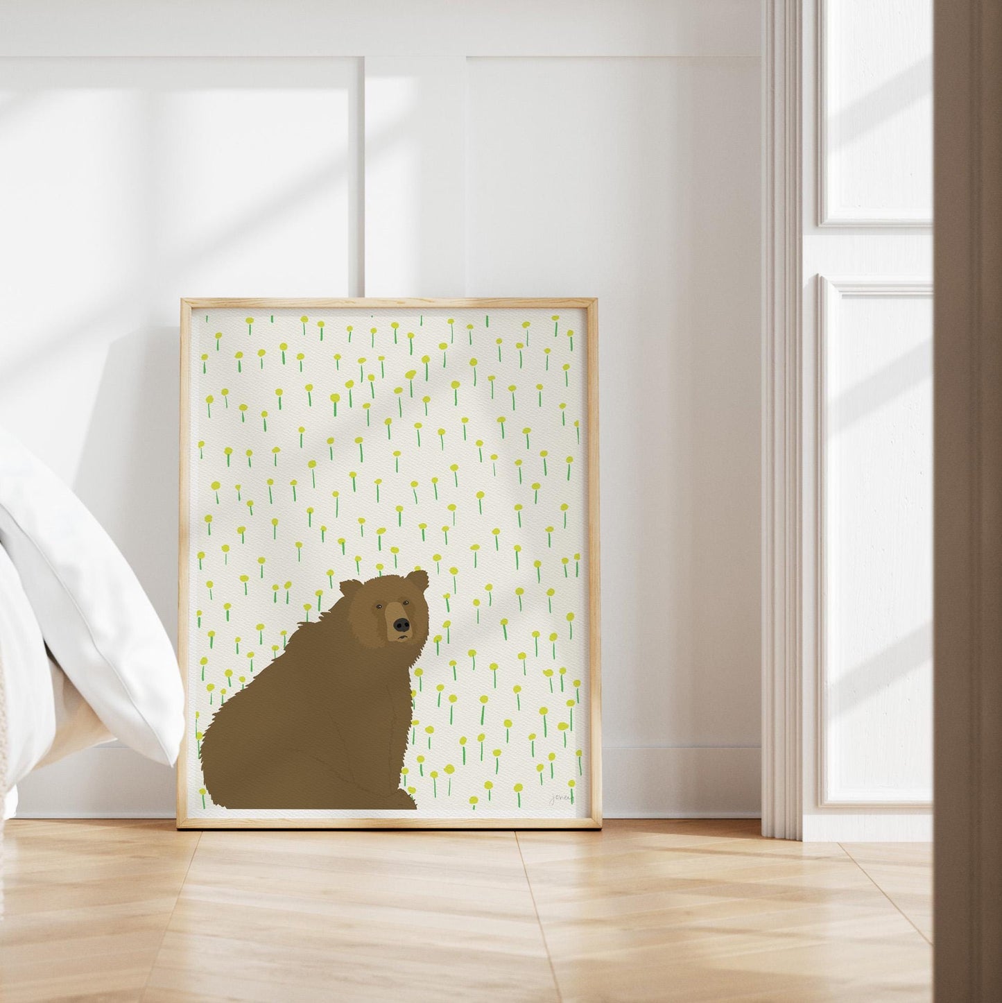 Bear Sitting Art Print - Unframed or Framed - 121023