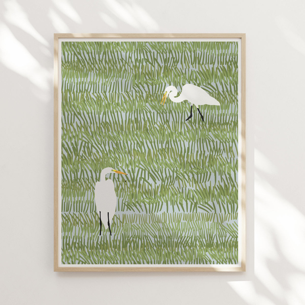 Two Egrets Signed Art Print - 220402