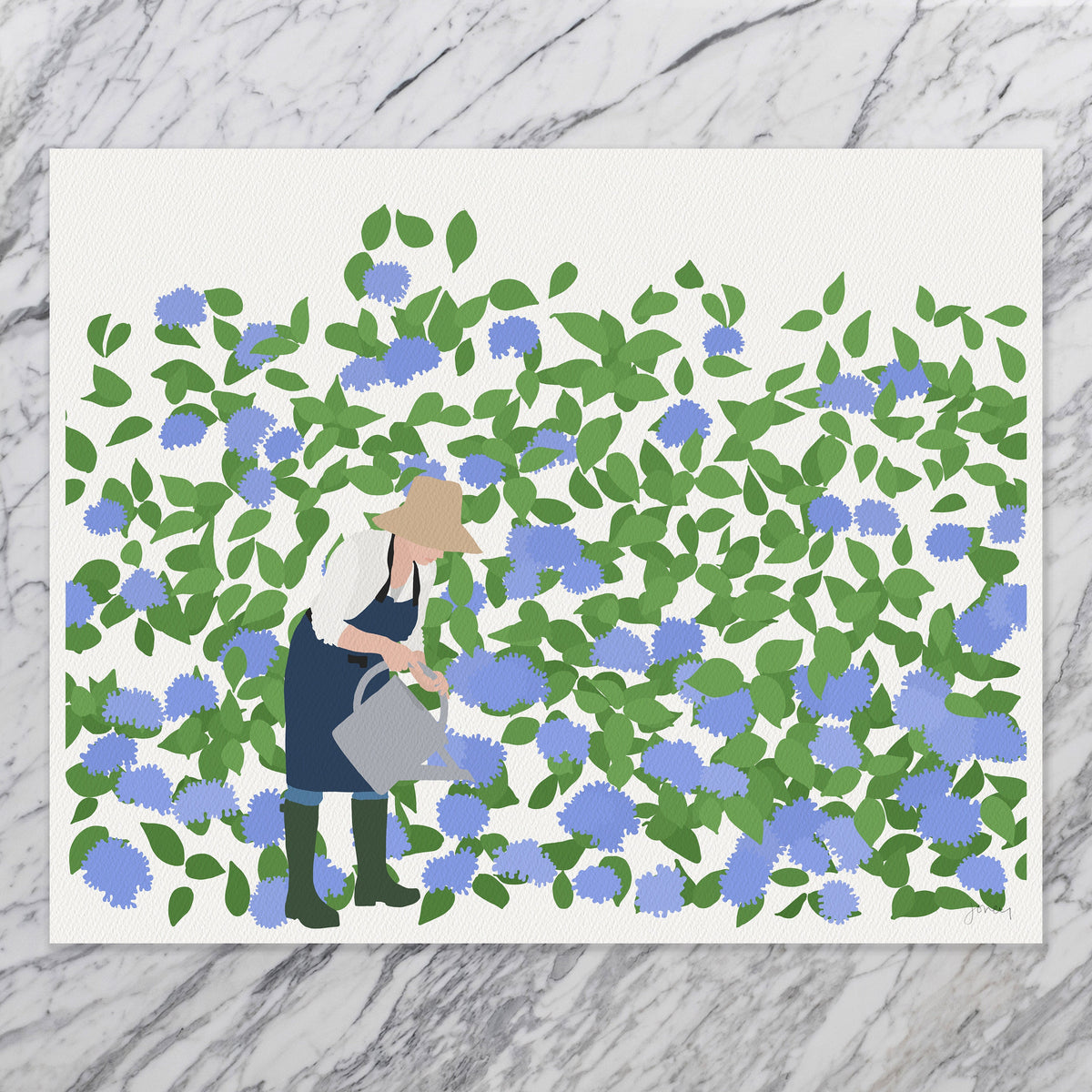 Hydrangea Garden Signed Art Print - 230827