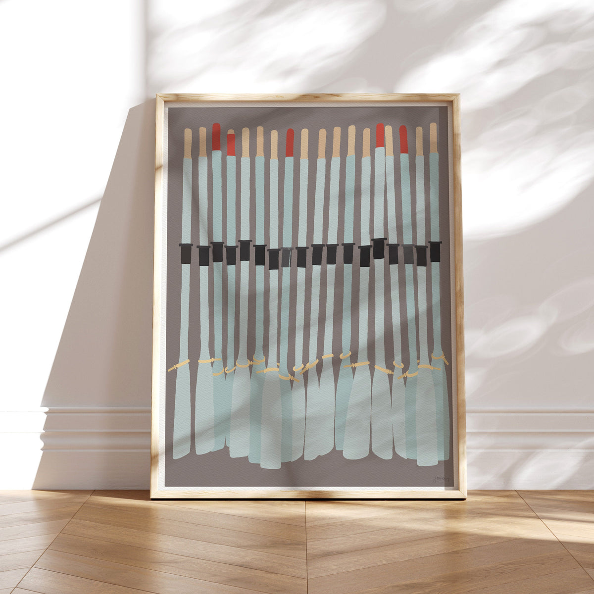 Rowing Oars Signed Art Print - 220702