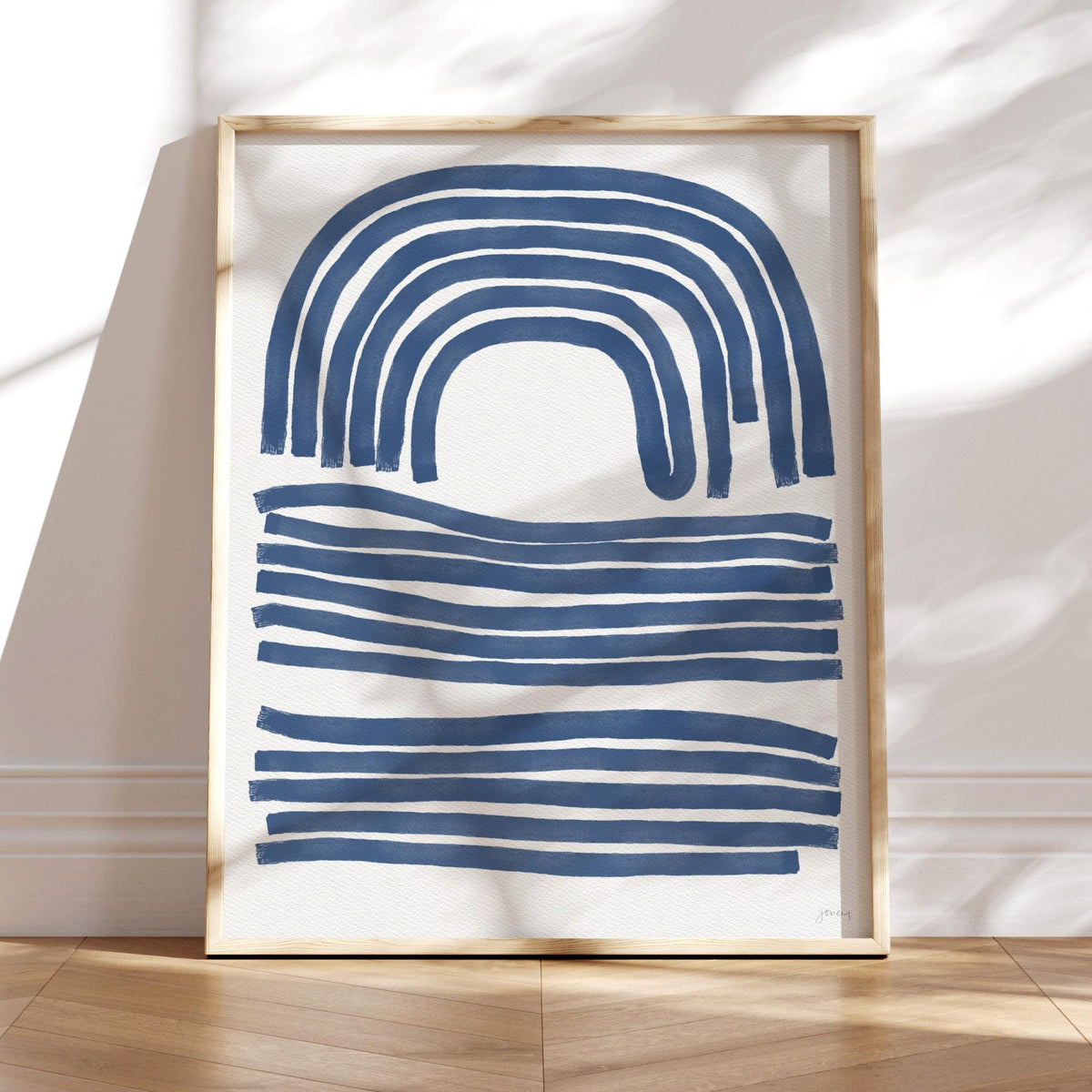 Blue Brushstrokes Signed Art Print - 181007
