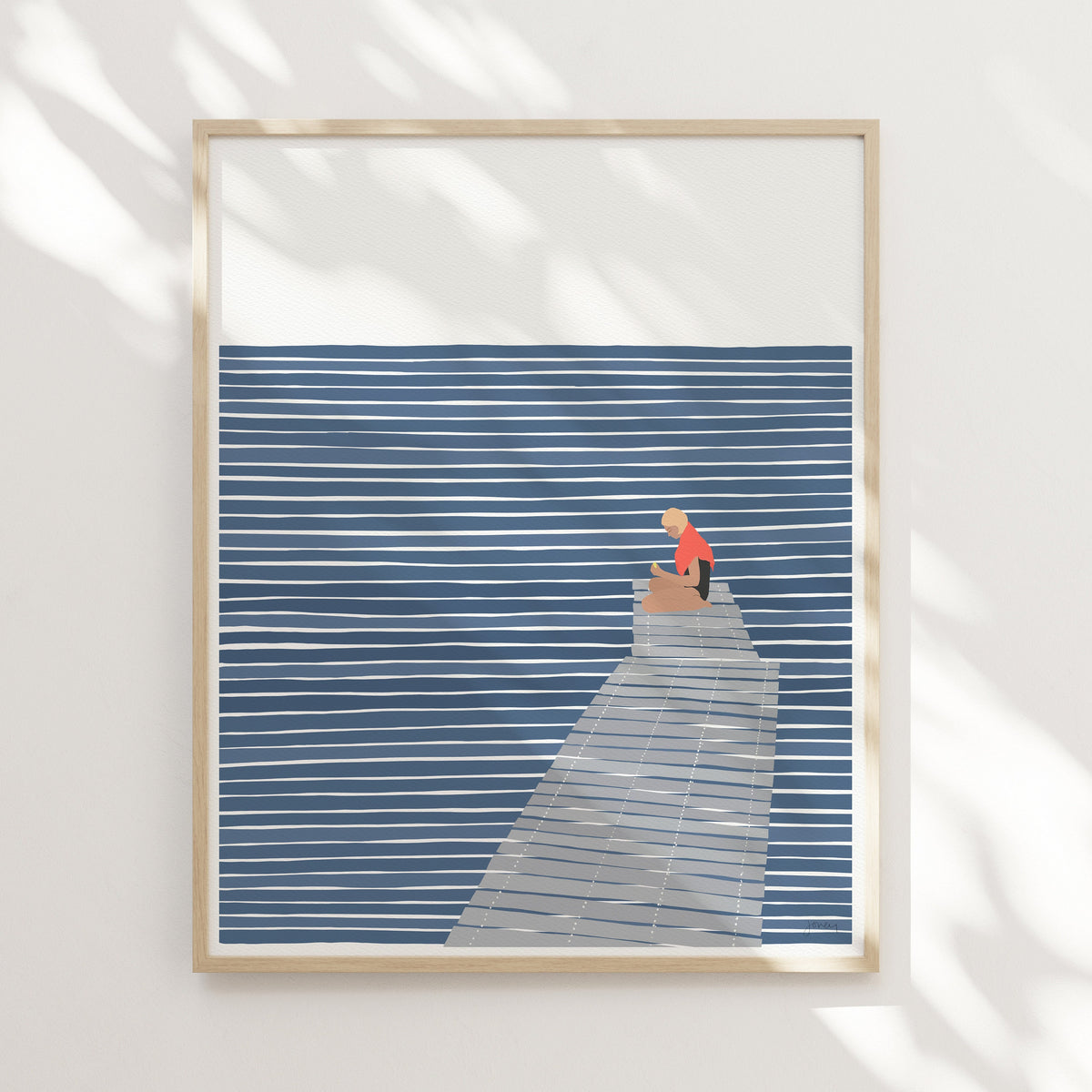 Sitting on a Dock Signed Art Print - 220821