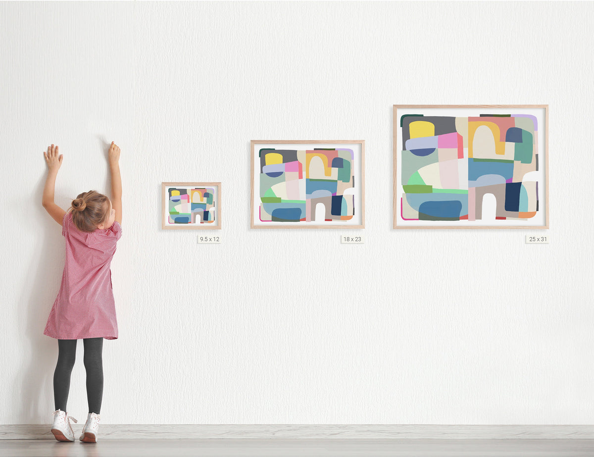 Interlocking Colors Modern Signed Art Print - 180405