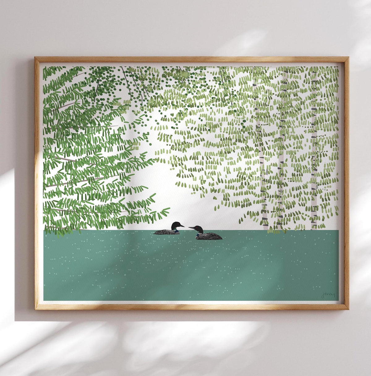 Two Loons Signed Art Print - 241020