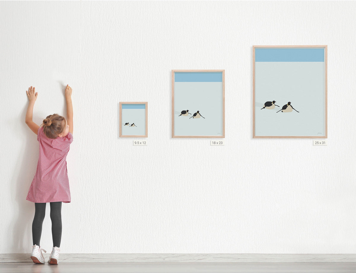 Emperor Penguins Sliding Signed Art Print - 240408