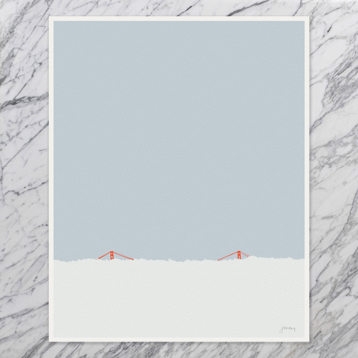 Golden Gate Bridge in Fog Signed Art Print - 120930